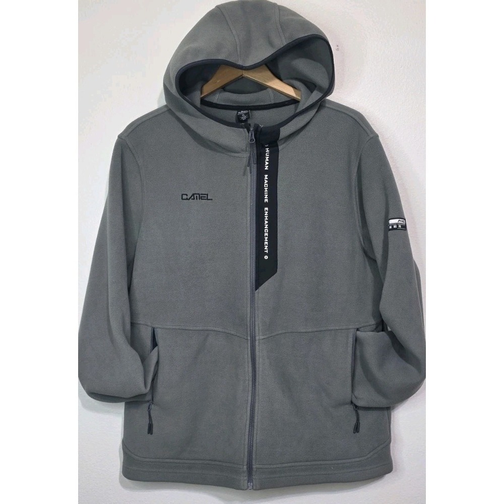 Camel Soft Sherpa Fleece Jacket Full Zip Jacket Men‎ XL Gray Hiking Outdoor Coat